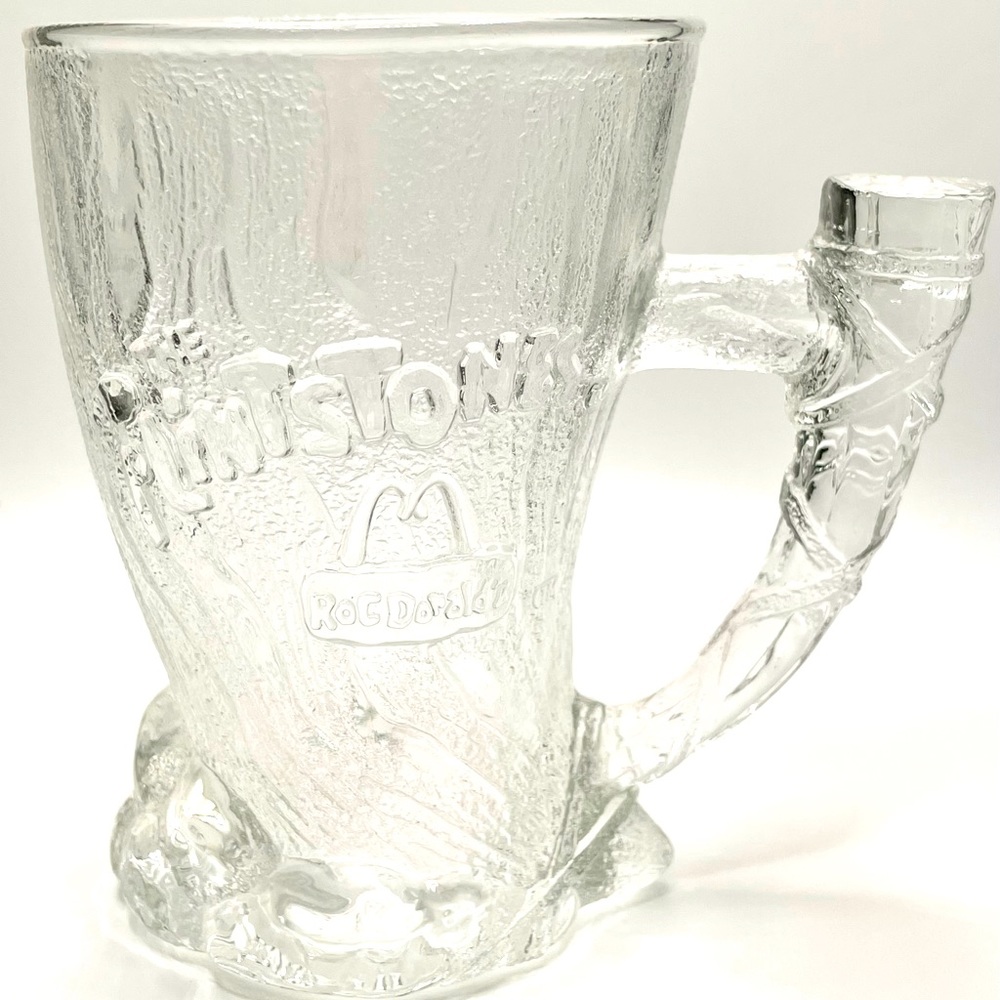 1993 Vintage 3D Clear McDonalds Flintstone Coffee Mug